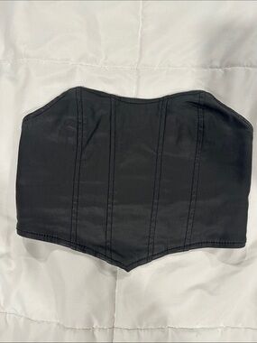 Edikted Black Strapless Corset Crop Top